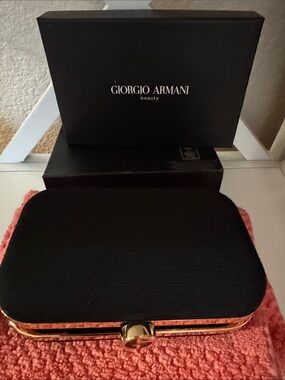 Giorgio Armani Black and Gold Makeup Clutch